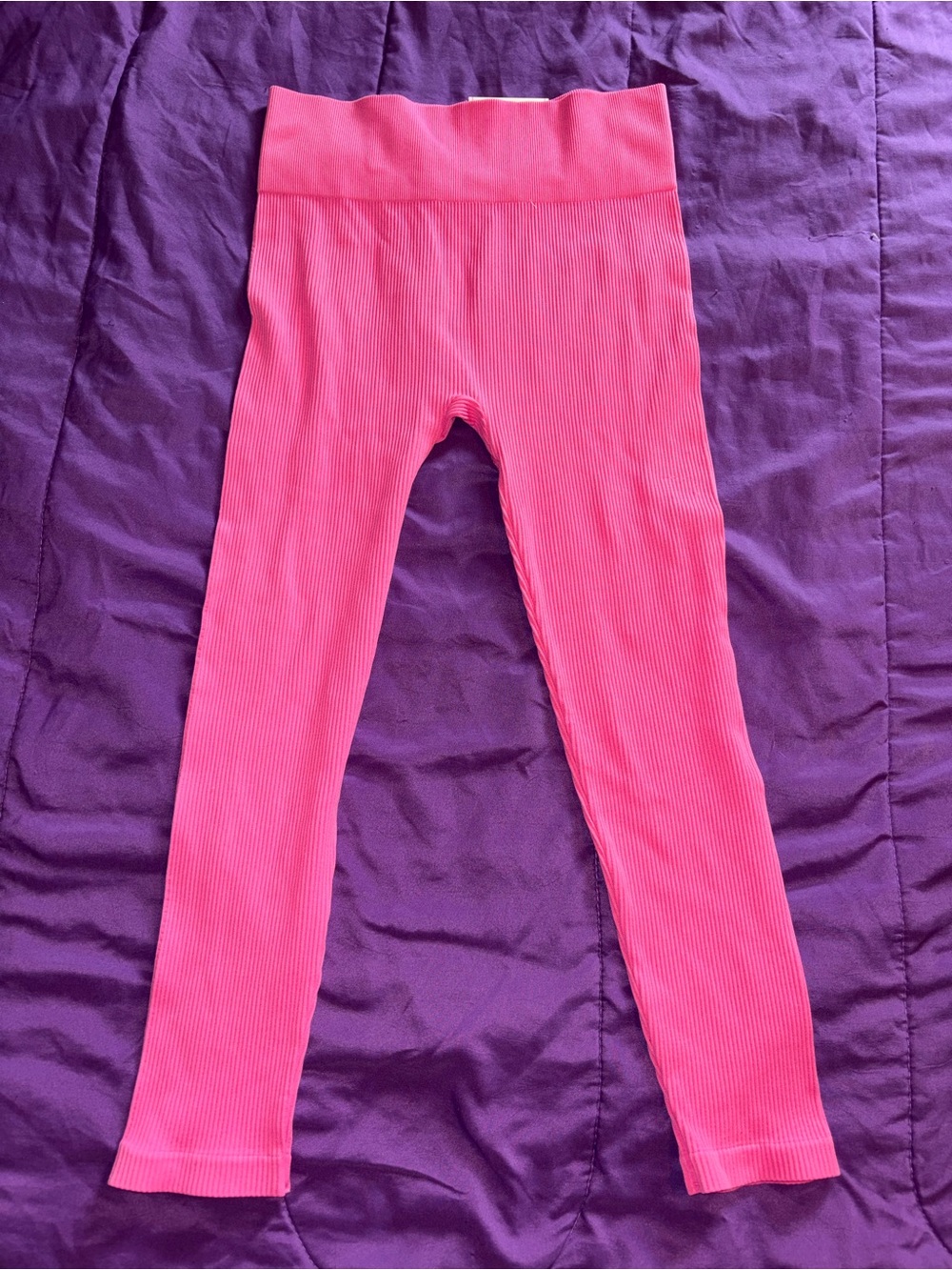 No Boundaries Hot Pink Ribbed Leggings